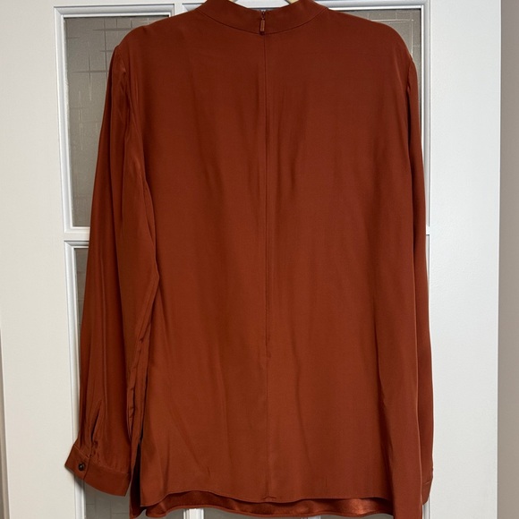 Lafayette 148 New York Rust Keyhole Blouse - Picture 6 of 7